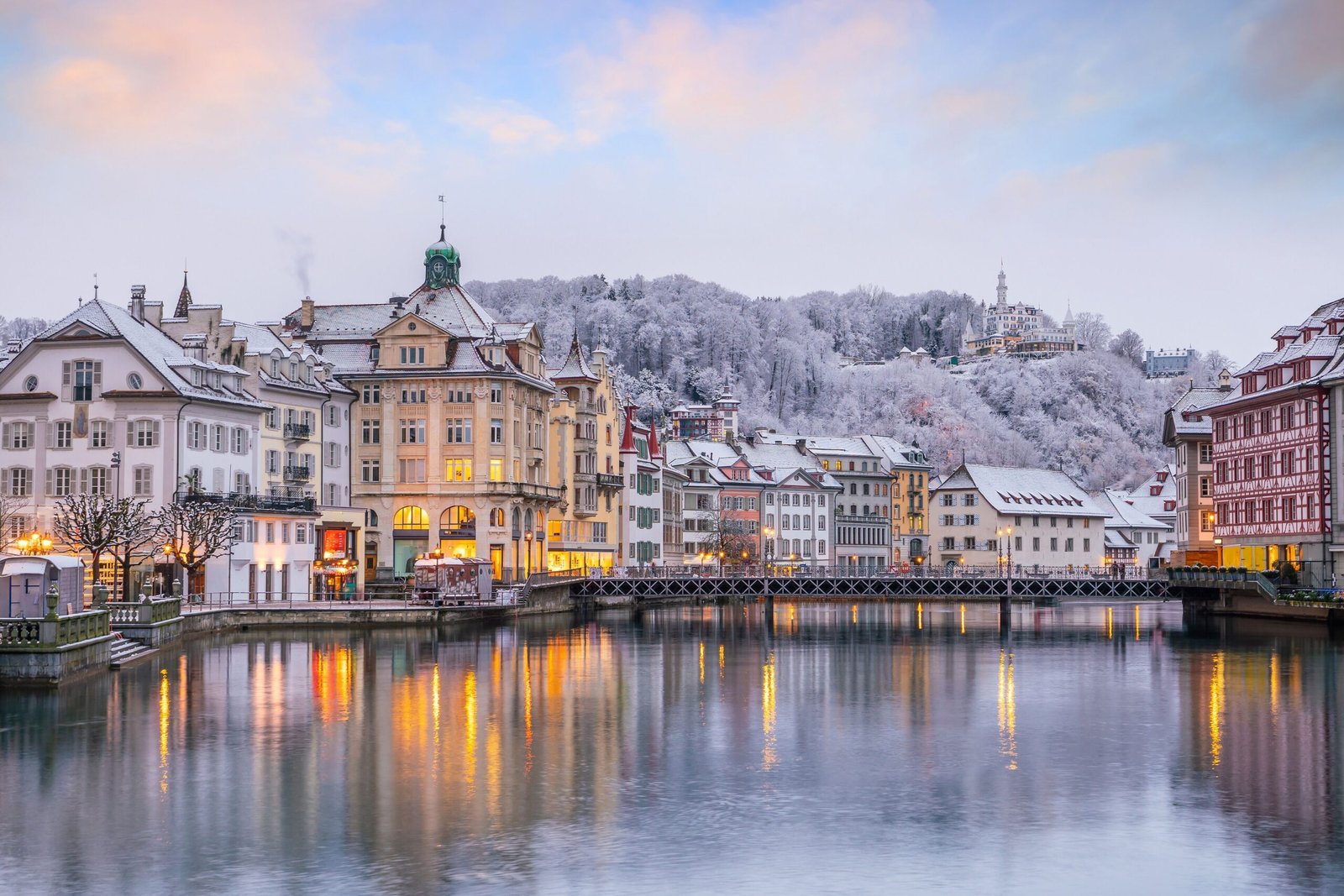 Lucerne city and Lake Lucerne in Switzerland