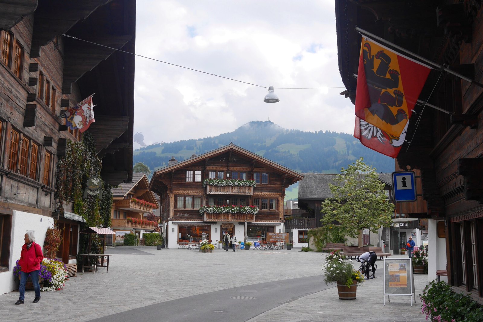 Traditional Swiss chalet village